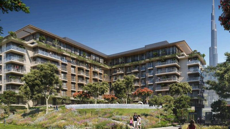 Корпуса Central Park с видом на Бурдж-Халифу — рендер застройщика